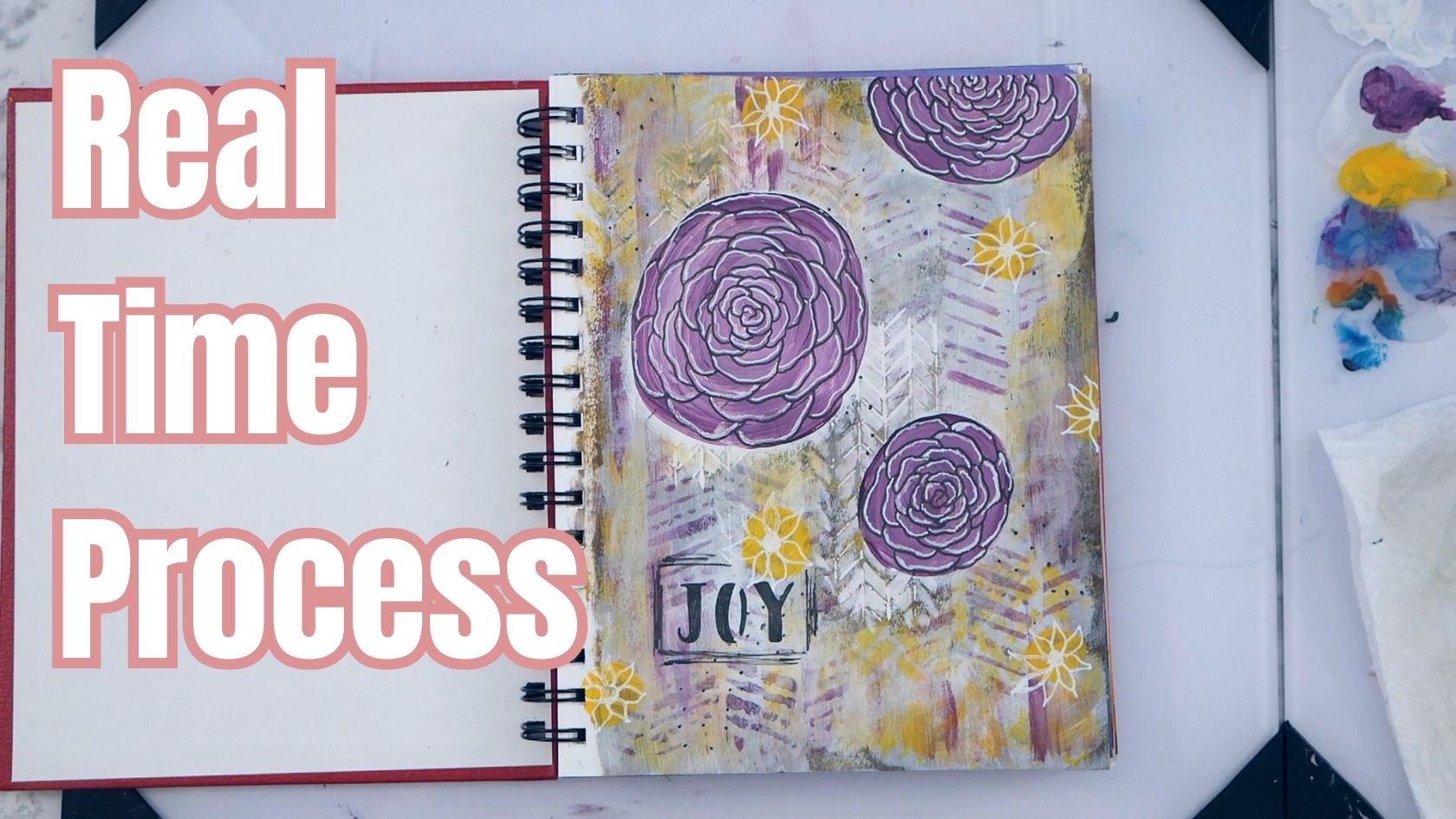 Art Journal Process Video [Acrylics, Stencils, Doodling Real Time]