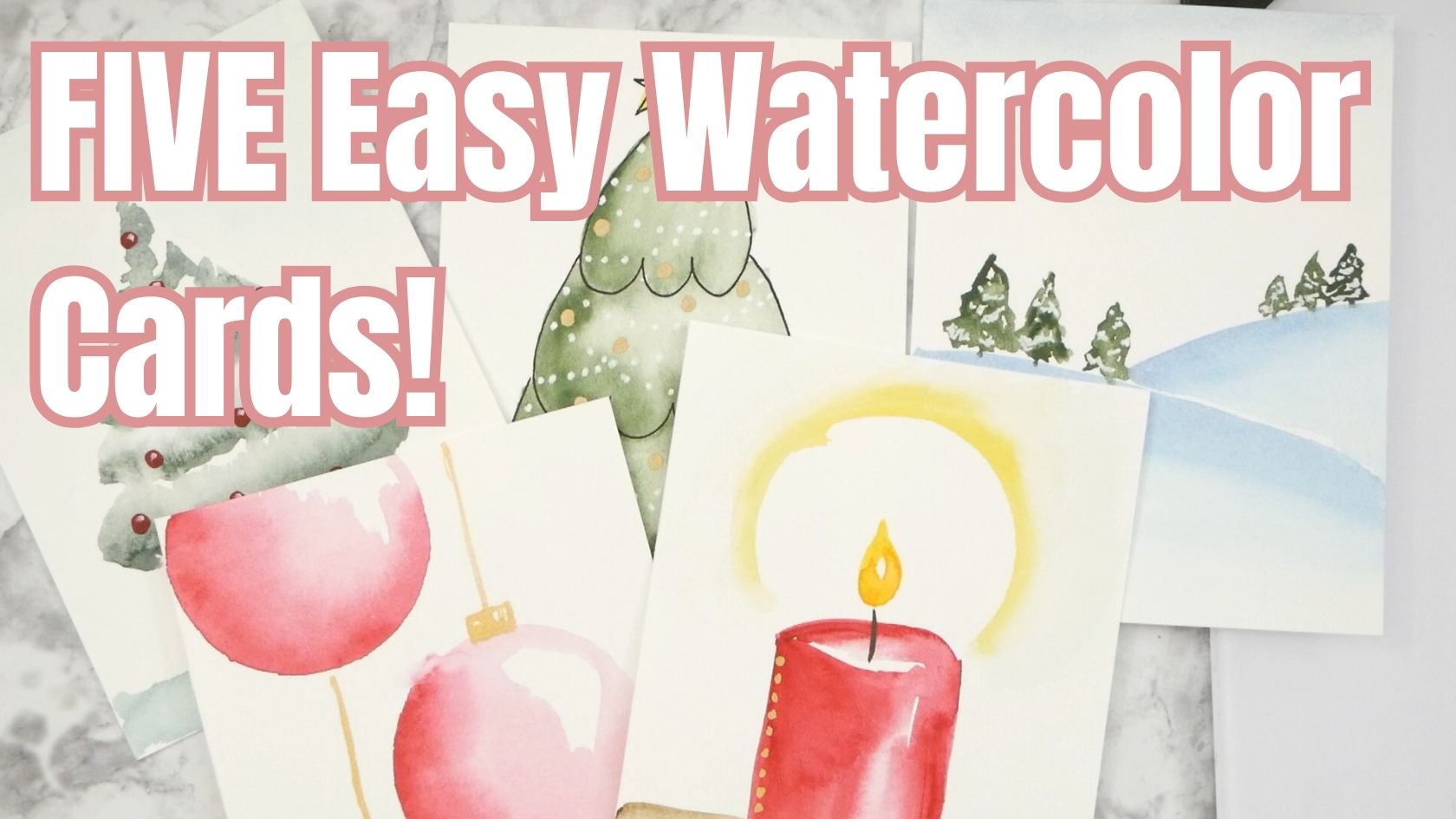 FIVE Easy and FAST Watercolor Christmas Cards that You Can DIY in less than 10 Minutes