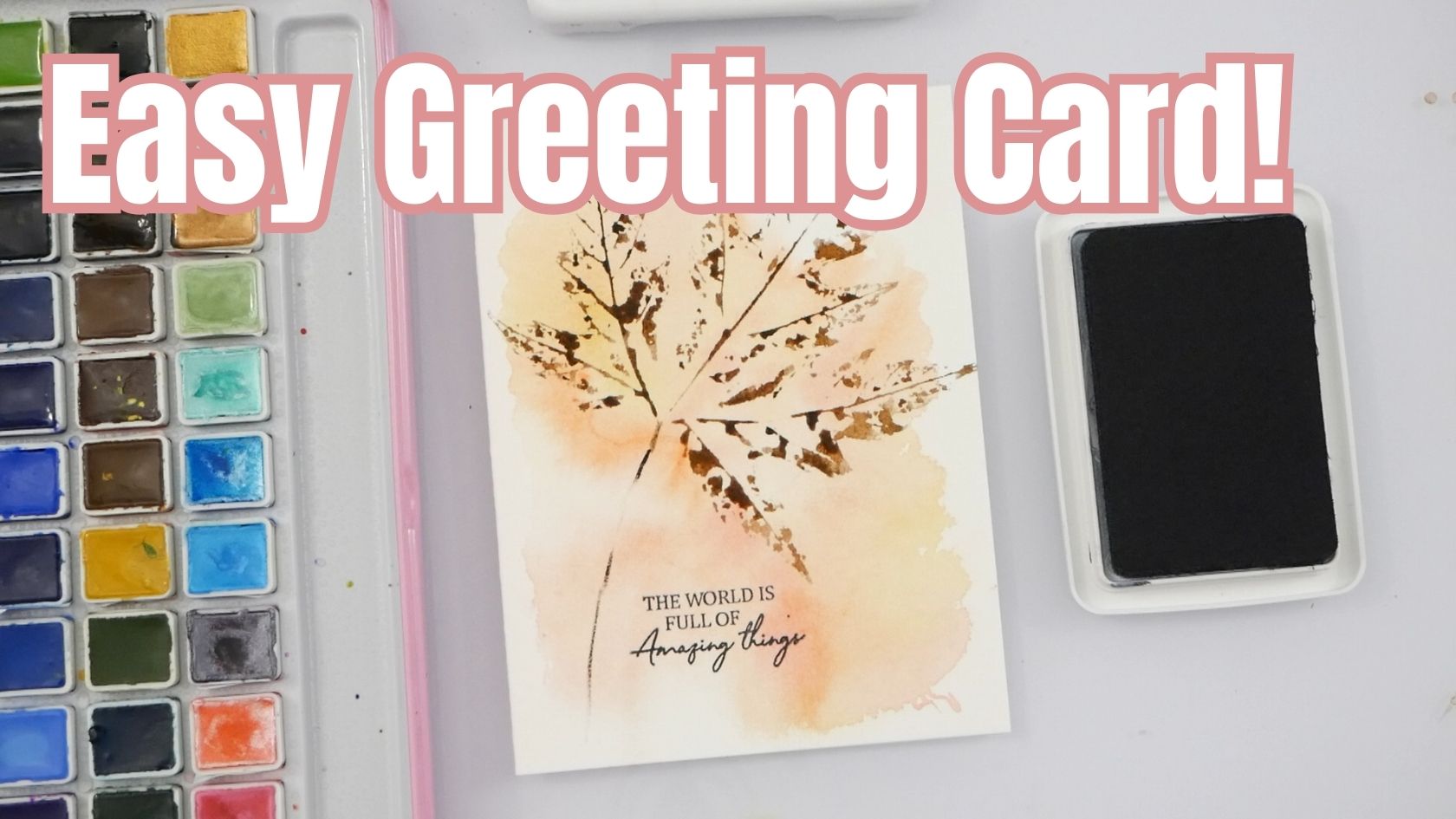 Leaf Printing on Greeting Cards: Easy Autumn Watercolor and Stamping DIY for Beginners