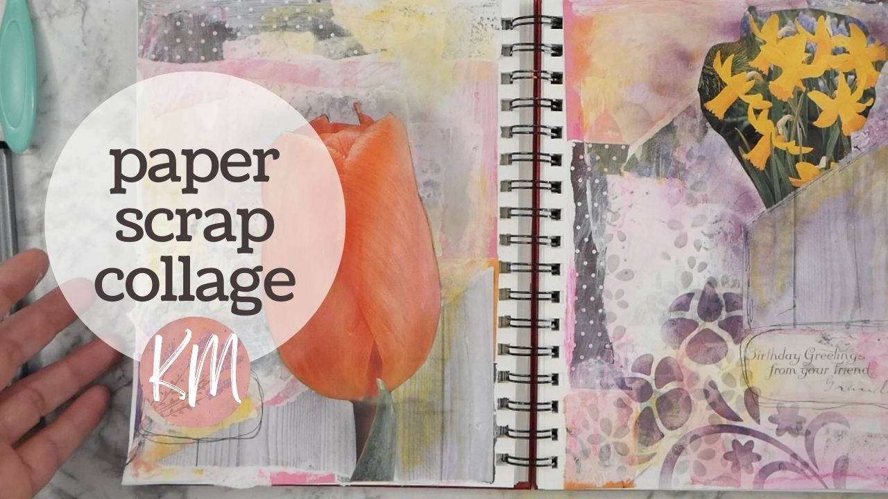 Fun Collage Art Journal with Old Catalog Pictures and Scrap Paper