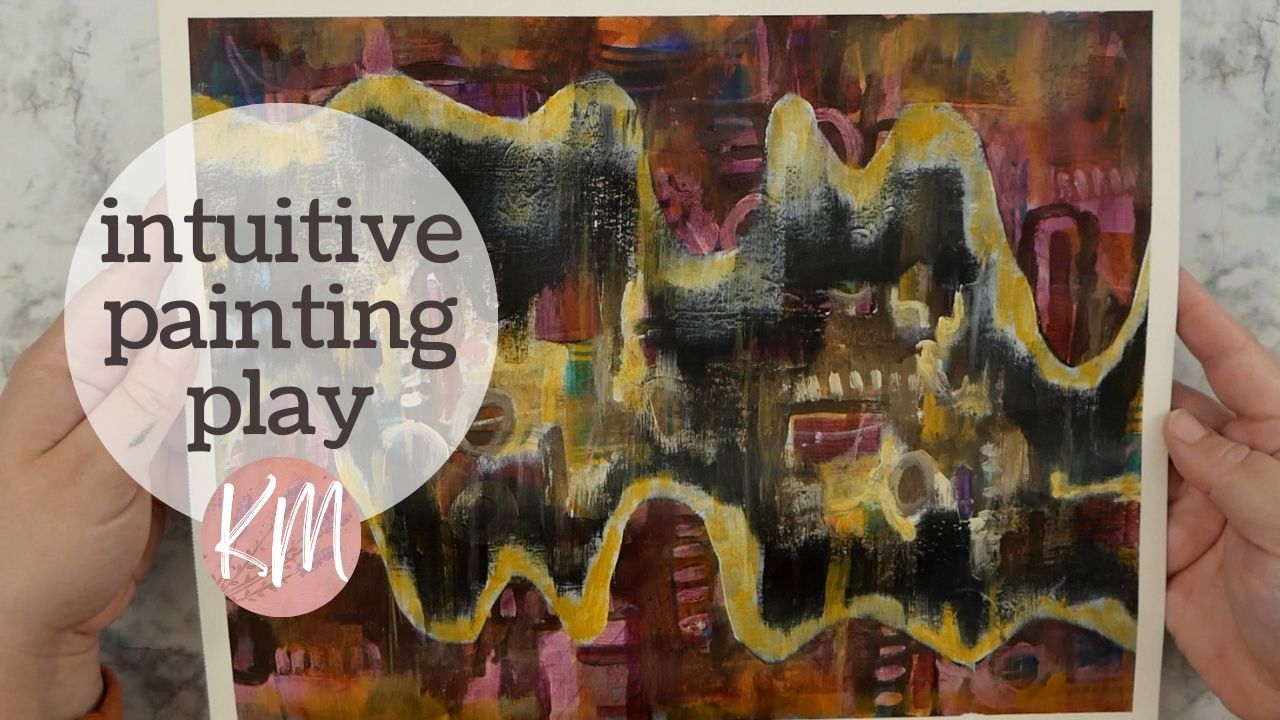 Intuitive Art Abstract Acrylic Painting and Fun Mark Making