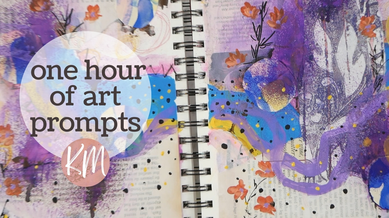 My Homemade Prompts and Mixed Media Art Journal Page – Acrylics, Ink, Stencils