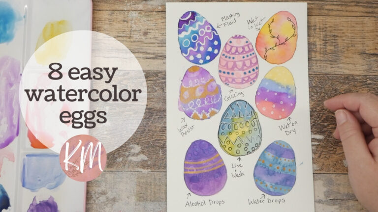 How to Paint Easy Watercolor Easter Eggs 8 Different Ways for Beginners ...