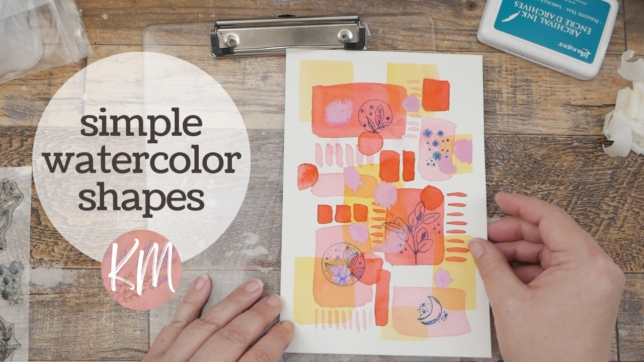 Make a Pretty Background with Watercolor Paint, Pearlescent Ink, and Stamping