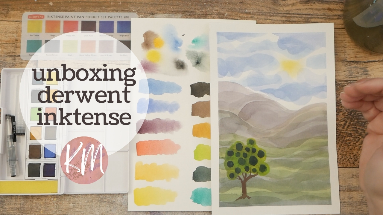 Unboxing and Trying Derwent Inktense Paint Pan Set – Permanent Watercolors