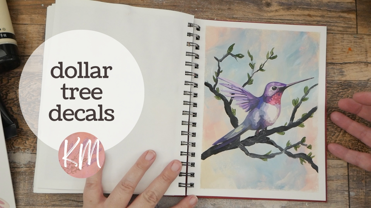 Simple Acrylic Painted Background and a Dollar Tree Hummingbird Focal Point!