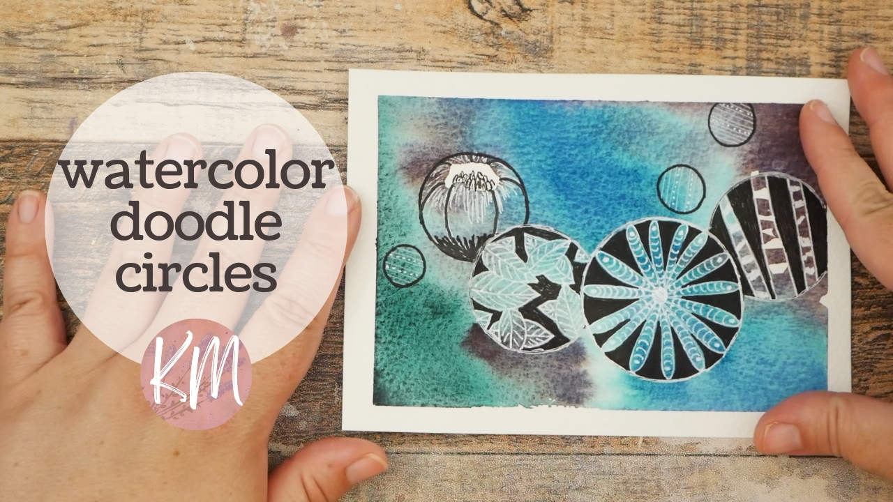 Relaxing Doodle Art with Fineliner Pens and White Nights Granulating Watercolors