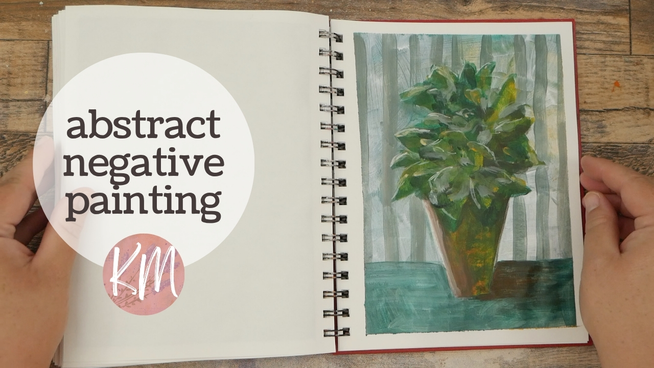 Acrylic Negative Painting Ideas – How to Paint an Easy Abstract Potted Plant