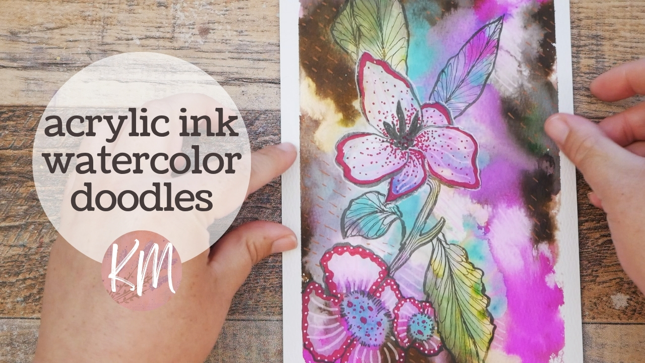 Creating Fun Fluid Art With Doodles, Watercolor Ink, and Acrylic Ink