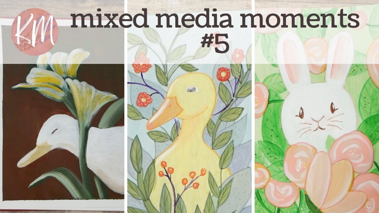 Mixed Media Moments #5 – Cute Animal Paintings in my Sketchbook!