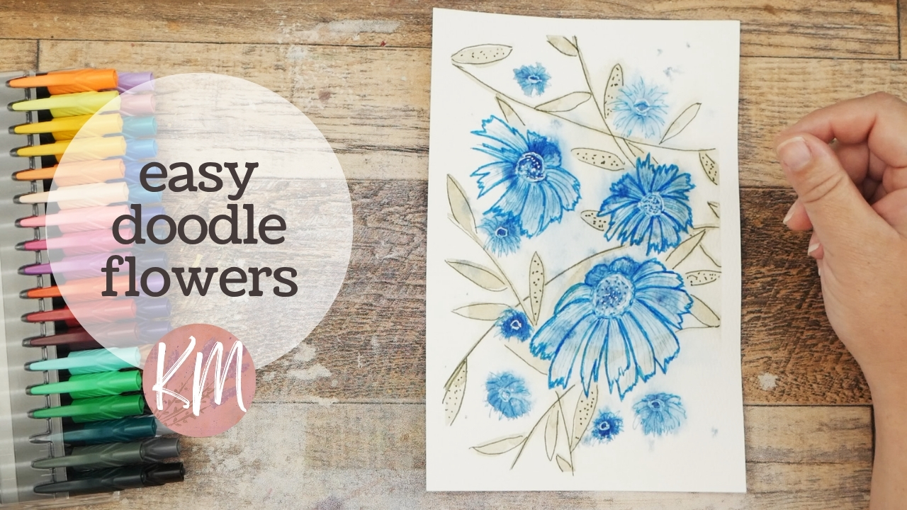 Fill Your Page with Easy Watercolor Doodle Flowers and Leaves