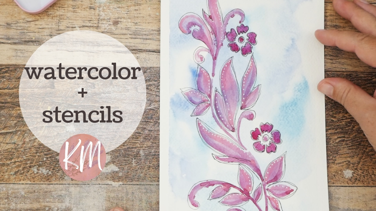Yes You Can Use Stencils with Watercolor and It’s Fun to Do