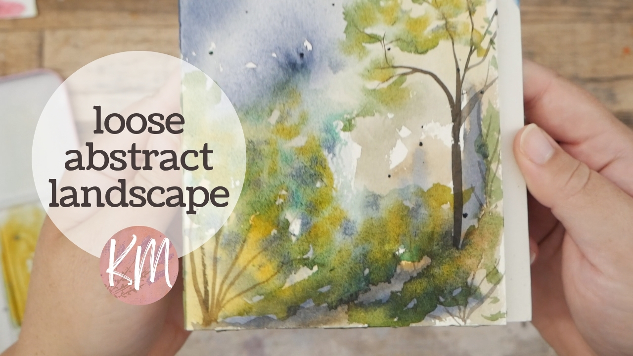 Paint a Loose Abstract Watercolor Landscape with Trees