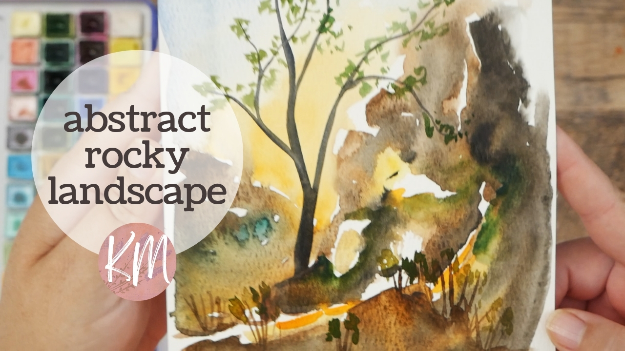 Paint an Abstract Rocky Landscape in Watercolor