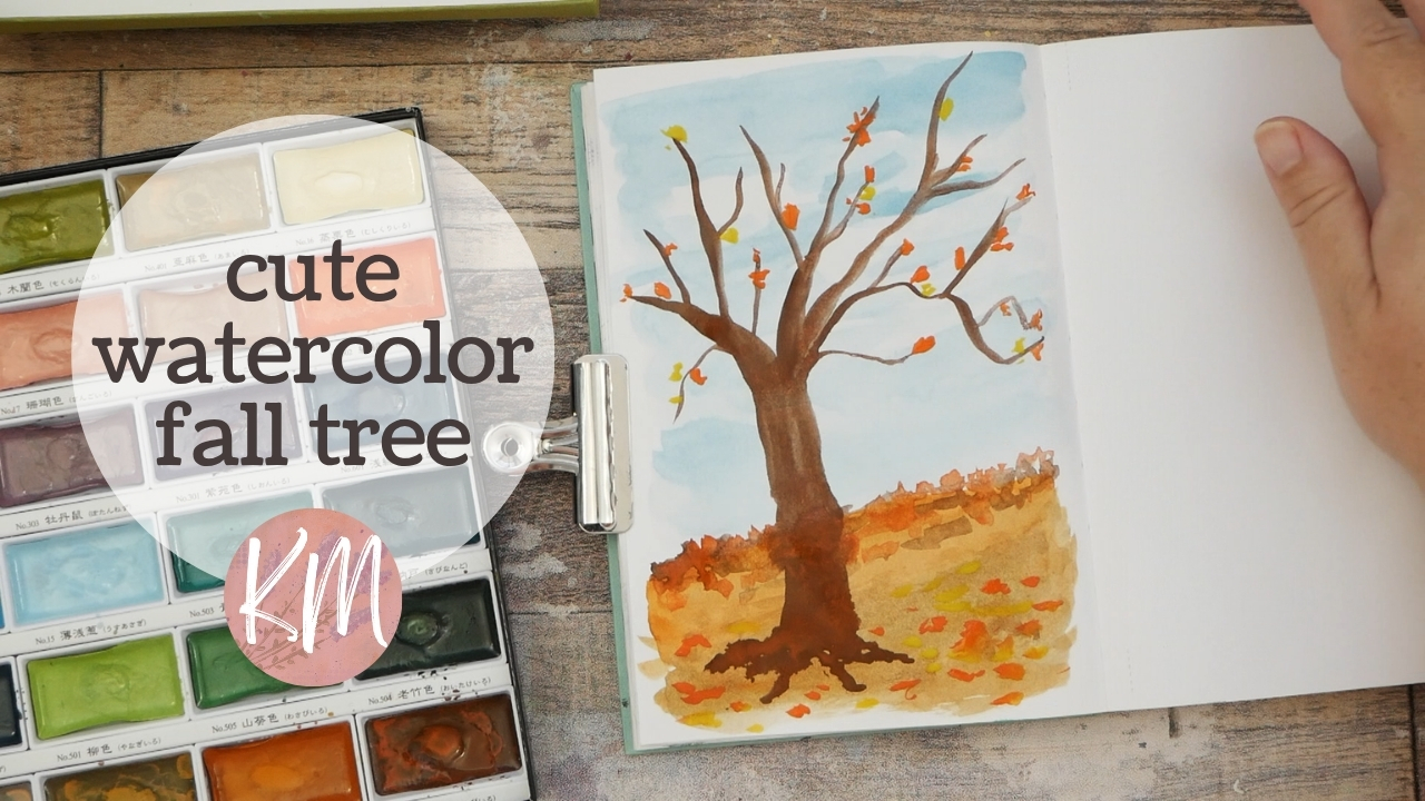 Paint this Cute Watercolor Fall Tree that Lost its Leaves