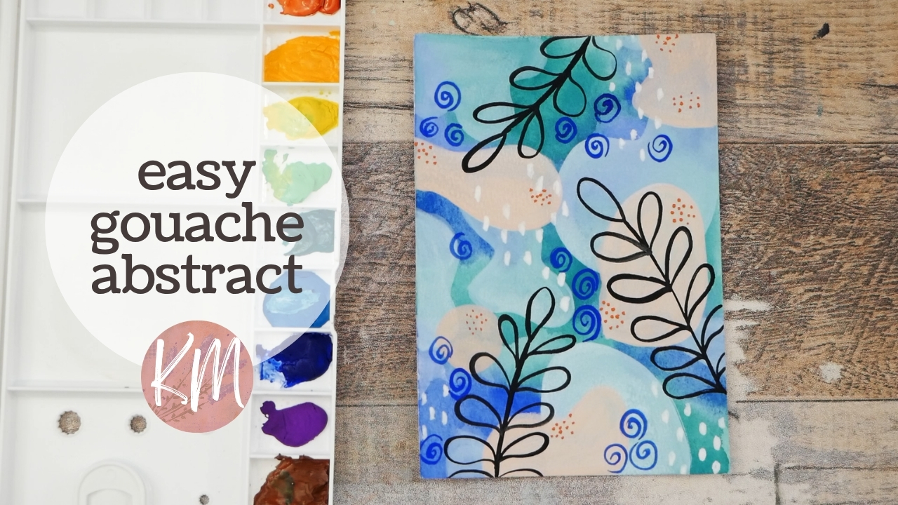 Easy Gouache Abstract Painting – Layering Shapes and Patterns