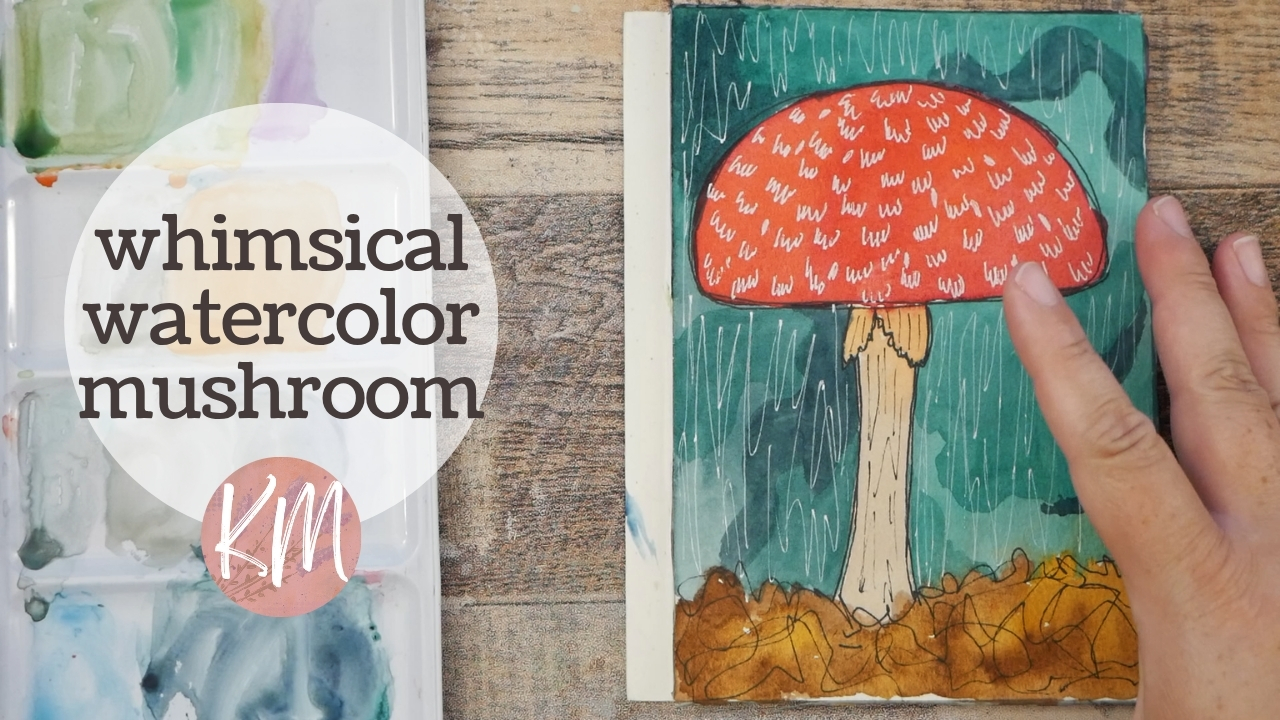 How to Paint a Whimsical Mushroom in Watercolor