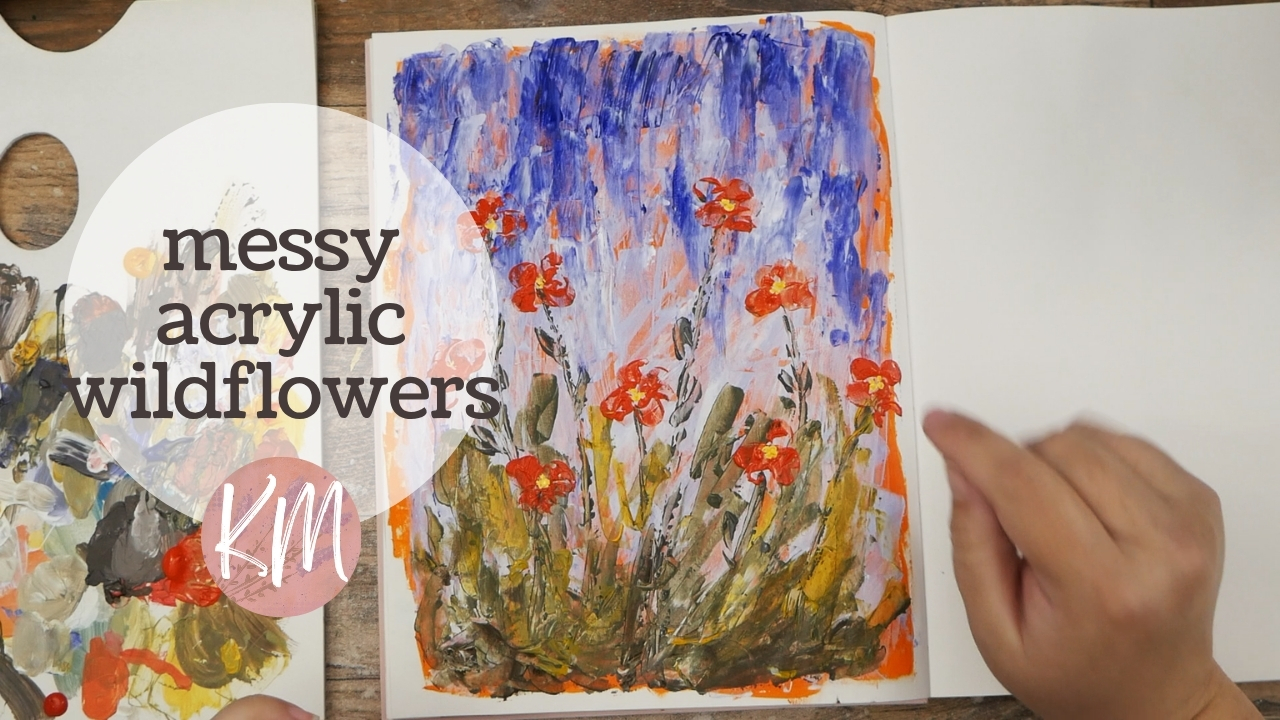 Loose Acrylic Floral Painting with Silicone Color Shapers (Silicone Paint Brushes)