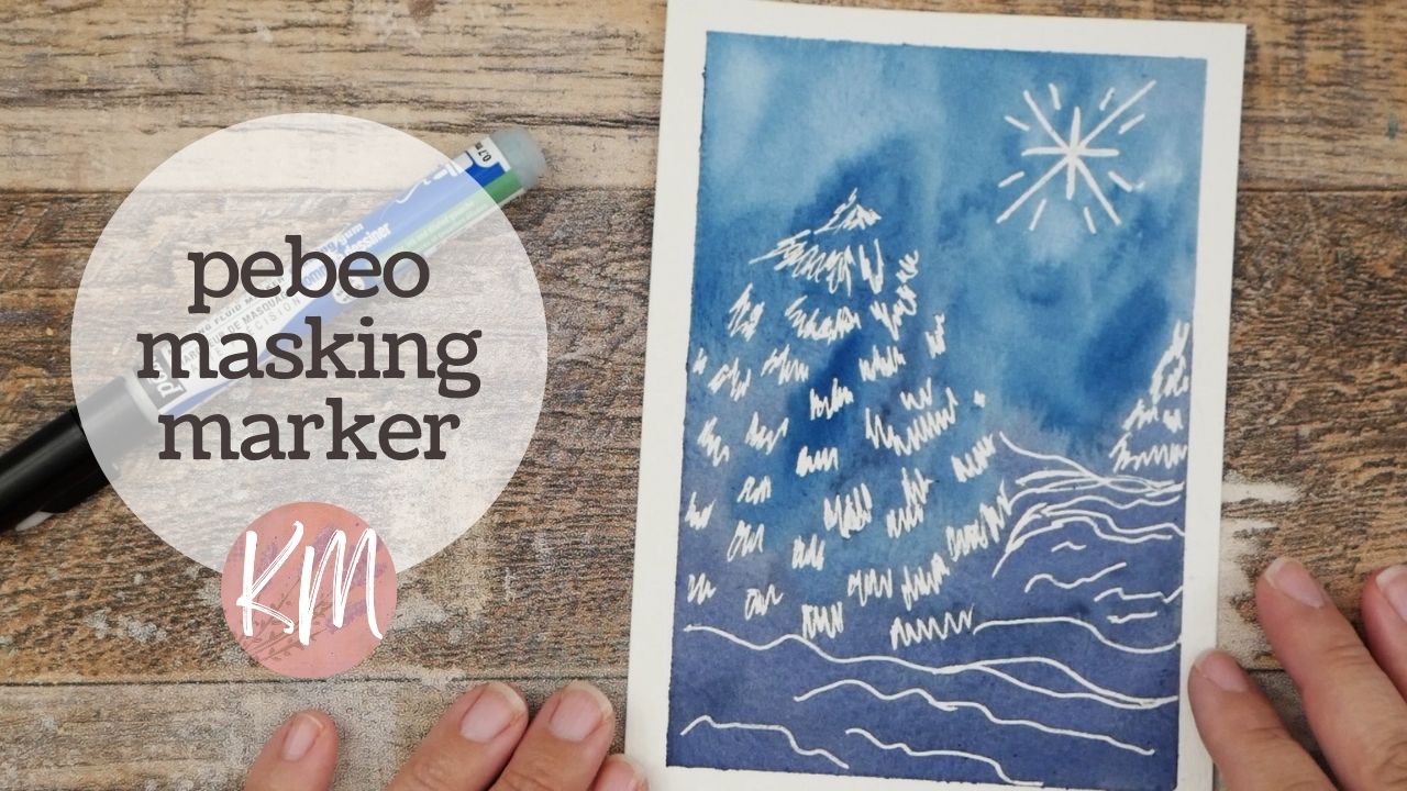 Pebeo Masking Fluid Marker Review – Watercolor Pine Tree Landscape