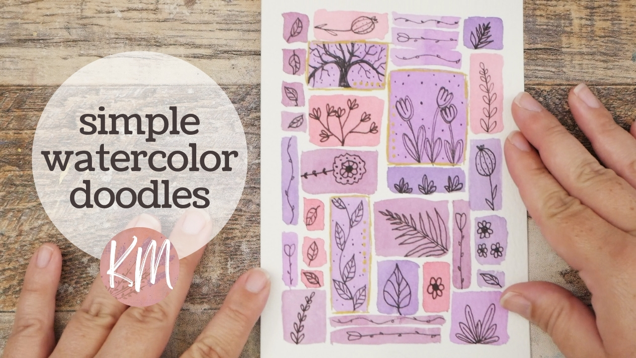 Relaxing Watercolor Page Doodle Ideas – Simple Botanicals and Floral Doodles