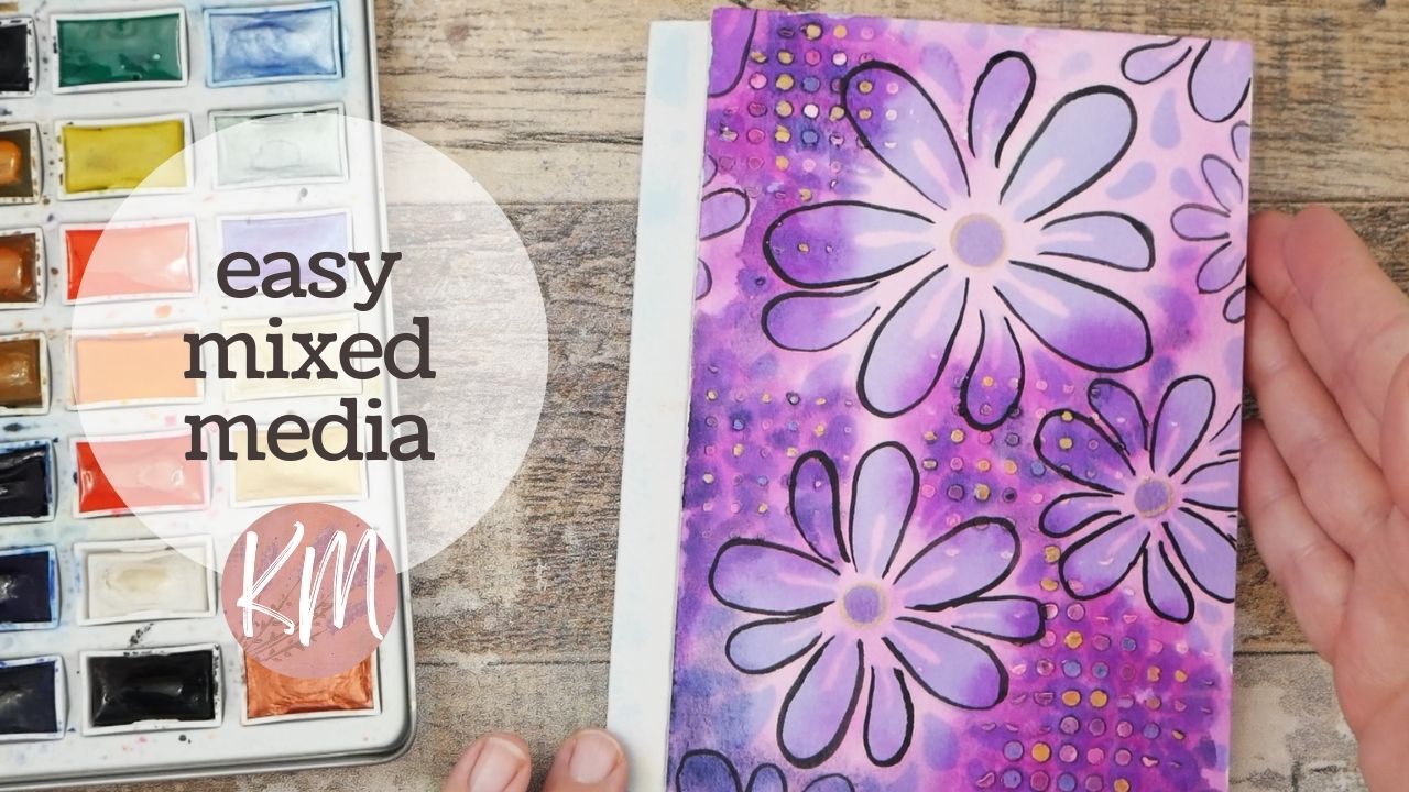 Mixed Media Watercolor with Modeling Paste Texture, Stencils, and Alcohol Ink