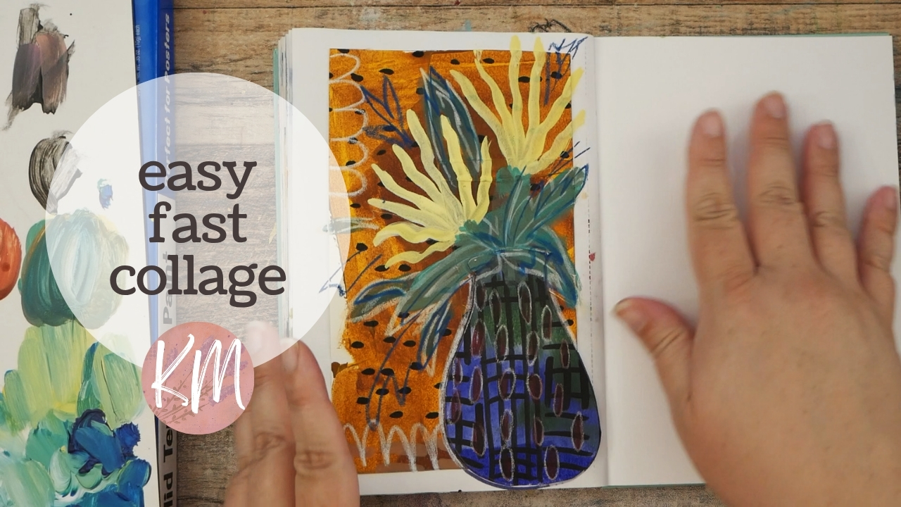Mixed Media Flower Vase Using Handmade Painted Papers