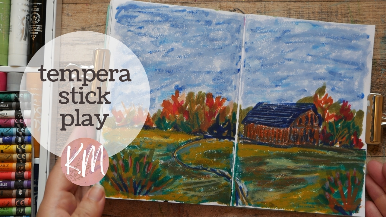 Painting a Loose Landscape with Kwik Stix Tempera Paint Sticks