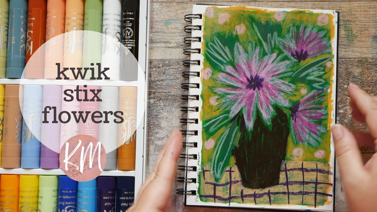 Simple Flower Painting for Beginners with Kwik Stix