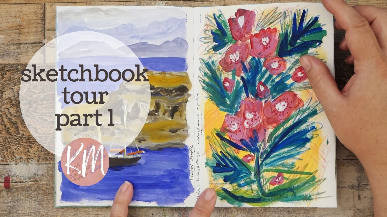 Sketchbook Tour Part 1 – 100+ Pages of Watercolor, Acrylic, & Mixed Media Inspiration
